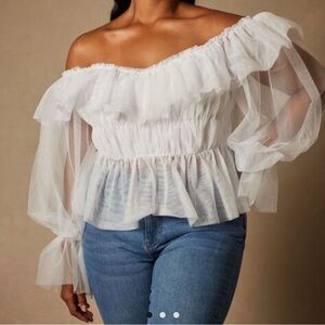 Elegant White Off-Shoulder Top